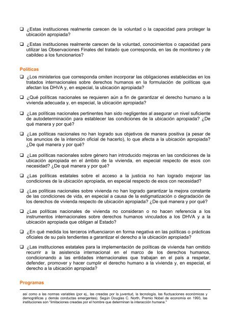 “Juego de Herramientas” - toolkit - Housing and Land Rights Network