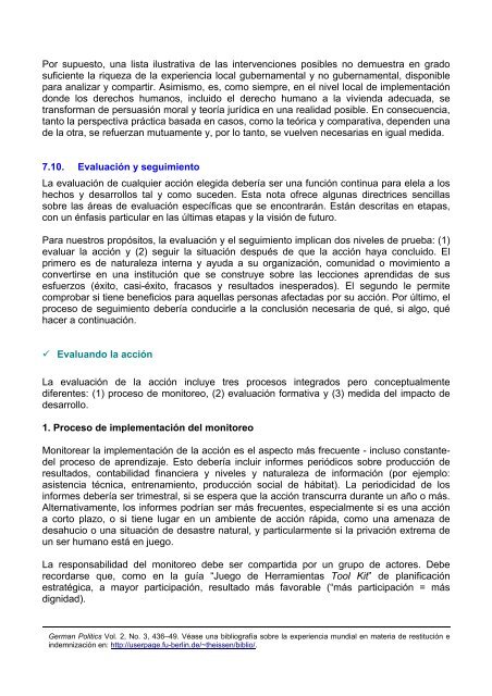 “Juego de Herramientas” - toolkit - Housing and Land Rights Network