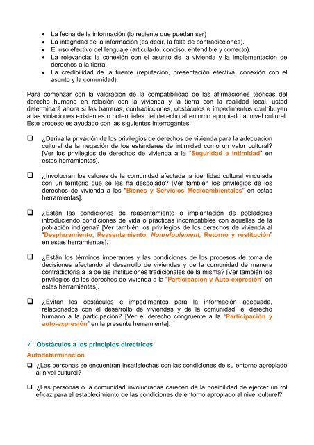 “Juego de Herramientas” - toolkit - Housing and Land Rights Network