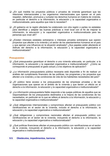 “Juego de Herramientas” - toolkit - Housing and Land Rights Network