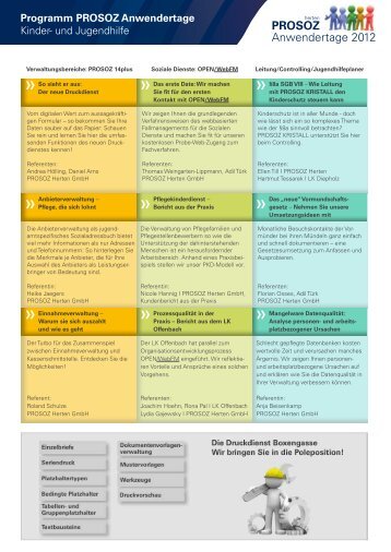 Programm PROSOZ Anwendertage Kinder- und Jugendhilfe
