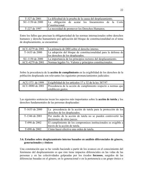 DESPLAZAMIENTO INTERNO FORZOSO EN COLOMBIA