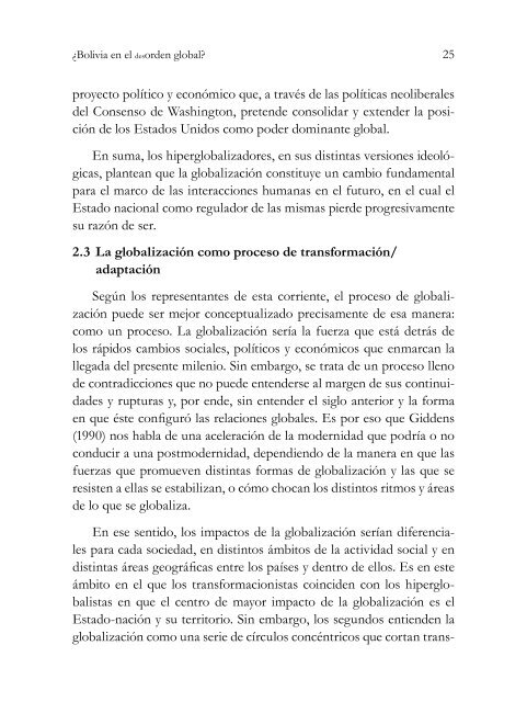 ¿Bolivia en el desorden global? - Biblioteca Virtual de Salud Publica