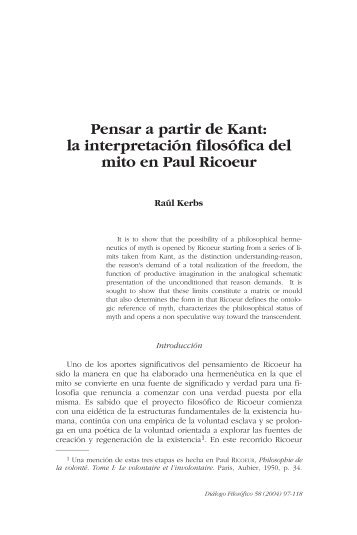 la interpretación filosófica del mito en Paul Ricoeur - Ciudad Redonda