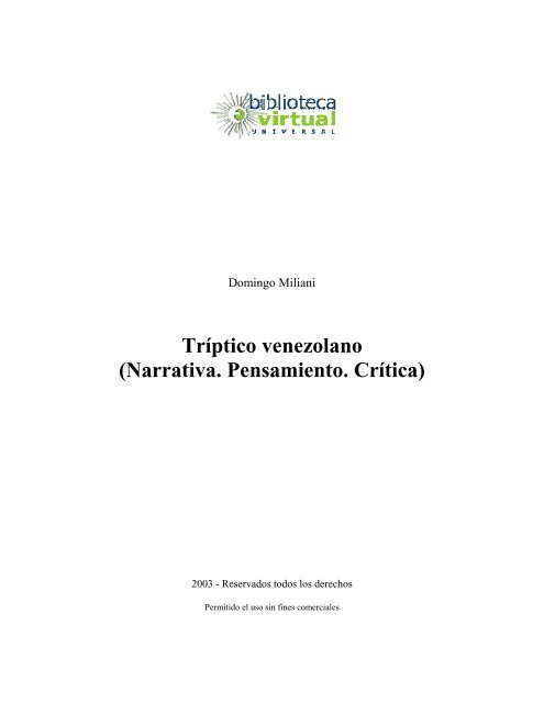 Triptico Venezolano Biblioteca Virtual Universal