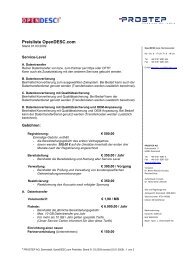 Preisliste OpenDESC.com - Prostep AG