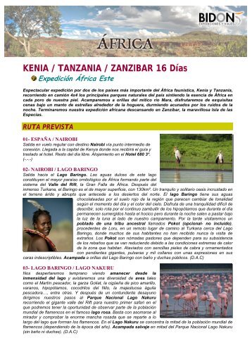 KENIA / TANZANIA / ZANZIBAR 16 Días Expedición África ... - Bidon 5