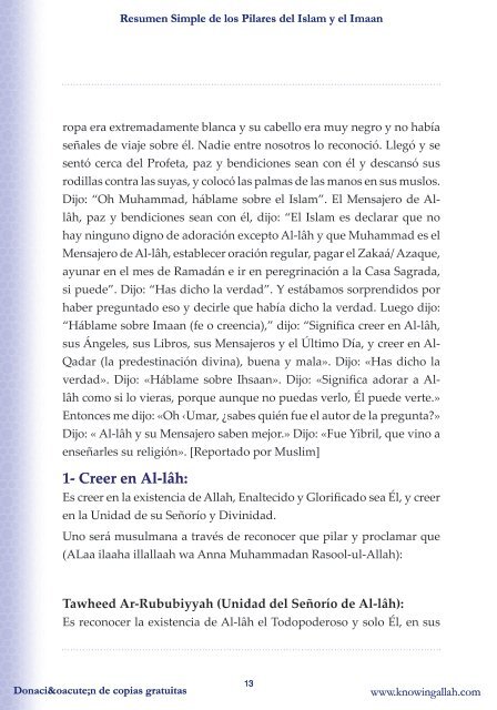 Resumen Simple de los Pilares del Islam y el Imaan