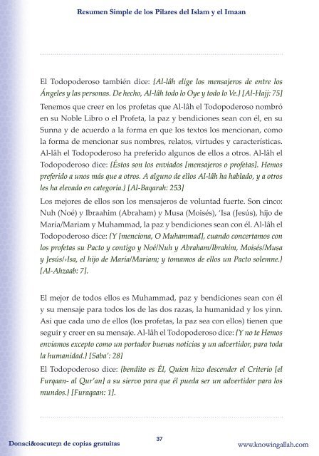 Resumen Simple de los Pilares del Islam y el Imaan