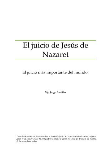 El juicio de Jesús de Nazaret - jorge andujar