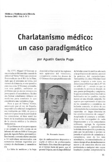 Charlatanismo médico: - Facultad de Medicina Virtual