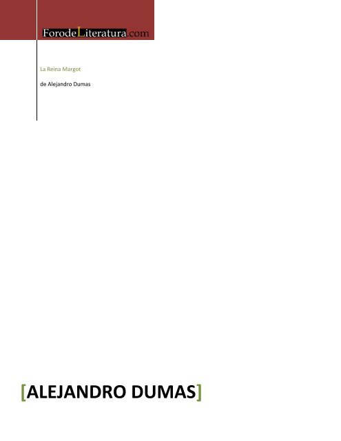 Alejandro Dumas Foro De Literatura