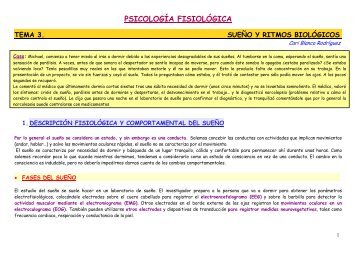 Tema 3. El sueño y los ritmos biológicos - Psicocode