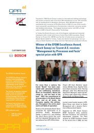 Winner of the EFQM Excellence Award, Bosch Sanayi ve Ticaret AS ...