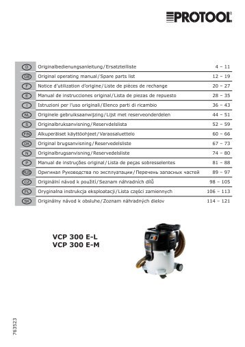 VCP 300 E-L VCP 300 E-M - Protool GmbH