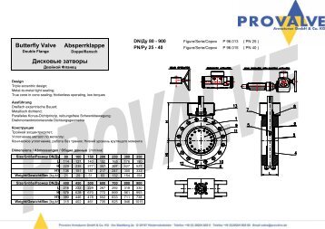 Butterfly Valve Диcкoвыe затвоpы Absperrklappe - PROVALVE ...