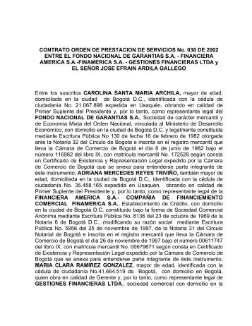 Archivo Contractual - Fondo Nacional de Garantías