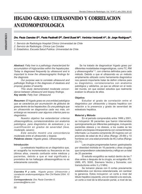 higado graso: ultrasonido y correlacion anatomopatologica - SciELO