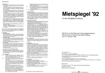 Mietspiegel Duisburg 1992 - 2003