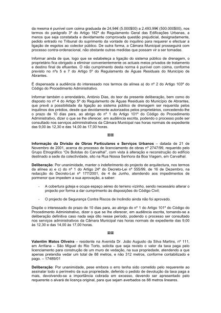 Acta nº 48/01 * 2001-12-10 - Câmara Municipal de Abrantes