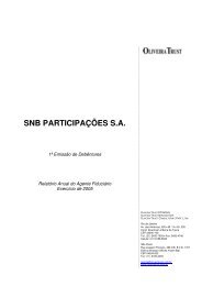 SNB PARTICIPAÇÕES S.A. - Debêntures