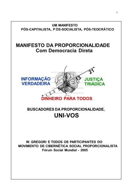 Manifesto da Proporcionalidade - Academia de Cibernética Social ...