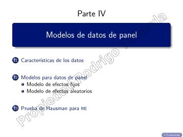 Modelos para datos de panel. Modelo efectos fijos - Rodrigo Taborda