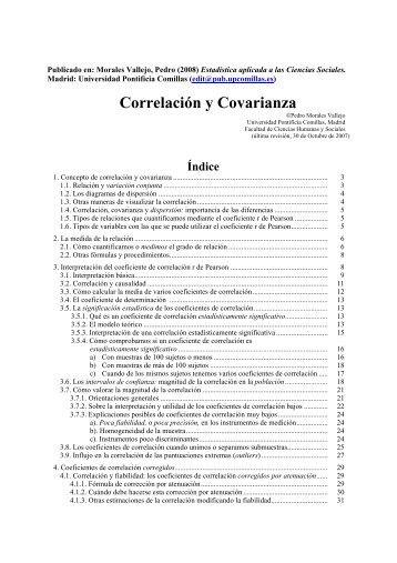 5.- Correlación y covarianza. - Universidad Pontificia Comillas