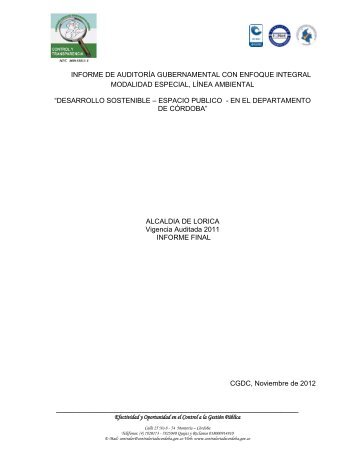 informe de auditoría gubernamental con enfoque integral modalidad ...