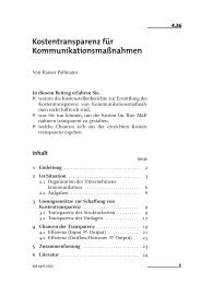 Kostentransparenz für Kommunikationsmaßnahmen