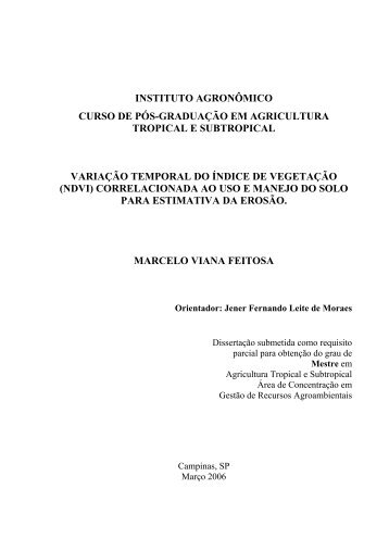 Variação temporal do Índice de vegetação (NDVI) - IAC