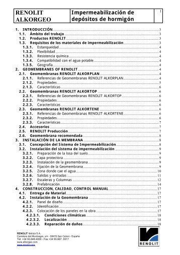 Impermeabilización de depositos de hormigón - Renolit