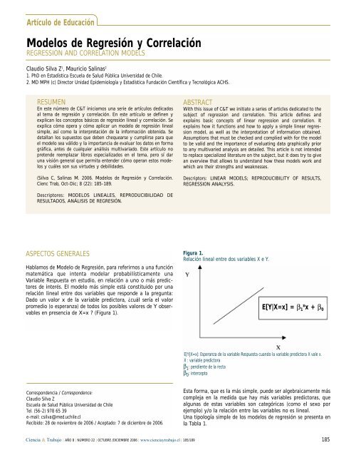 Modelos de Regresión y Correlación - Revista Ciencia y Trabajo