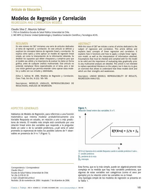 Modelos de Regresión y Correlación - Revista Ciencia y Trabajo