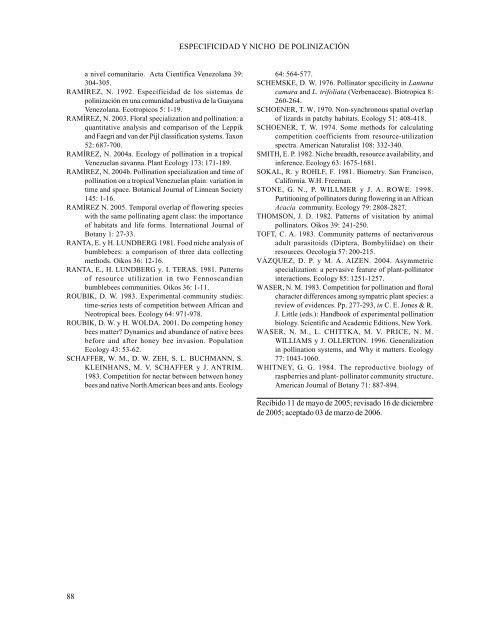 ESPECIFICIDAD Y NICHO DE POLINIZACIÓN DE ... - Saber ULA