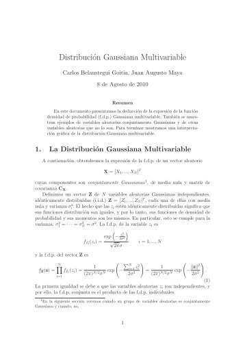 Distribución Gaussiana Multivariable