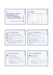 Exemplo Teste de endogeneidade Teste de endogeneidade Teste ...