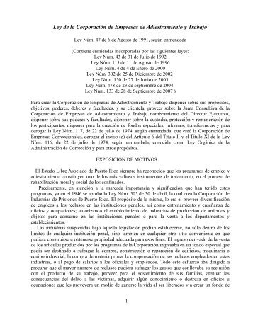 Ley de la Corporación de Empresas de Adiestramiento y Trabajo