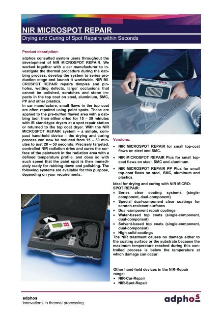 NIR MICROSPOT REPAIR AdPhos