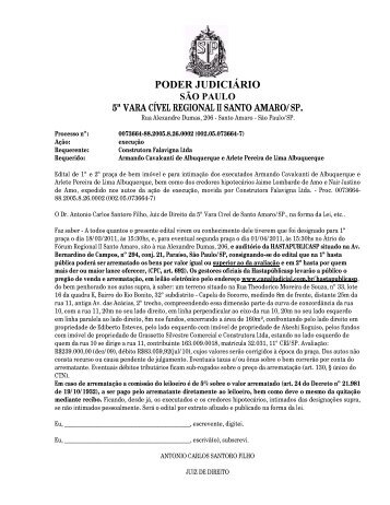 poder judiciário são paulo 5ª vara cível regional ii ... - HastaPúblicaSP