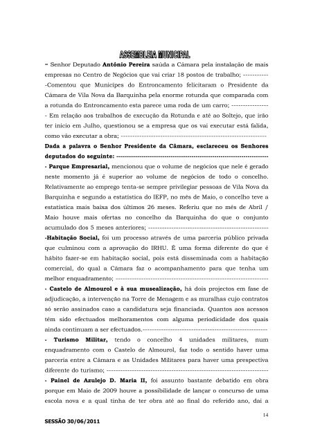 Acta nº 3/2011 - Câmara Municipal de Vila Nova da Barquinha