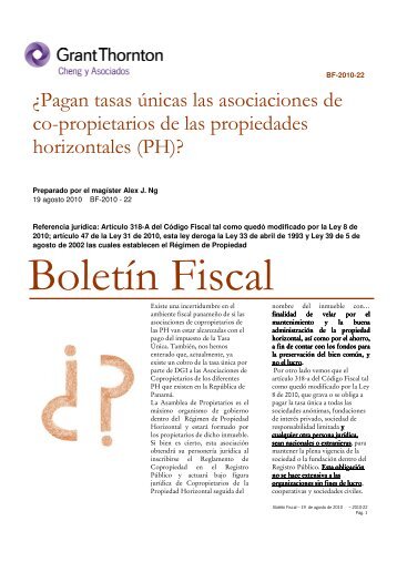 ¿Pagan tasas únicas las asociaciones de co-propietarios de las ...