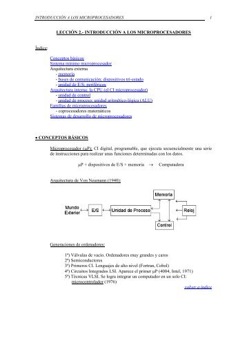 LECCIÓN 2.- INTRODUCCIÓN A LOS MICROPROCESADORES ...