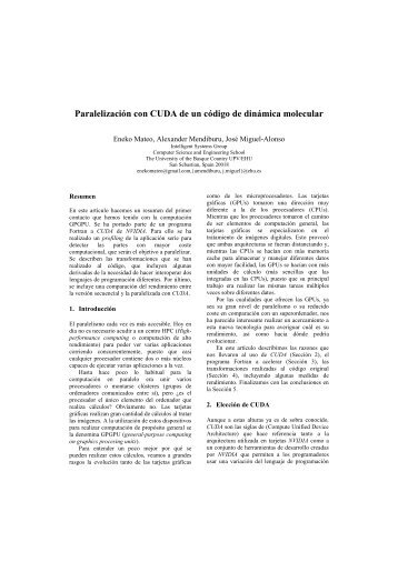 Paralelización con CUDA de un código de dinámica molecular