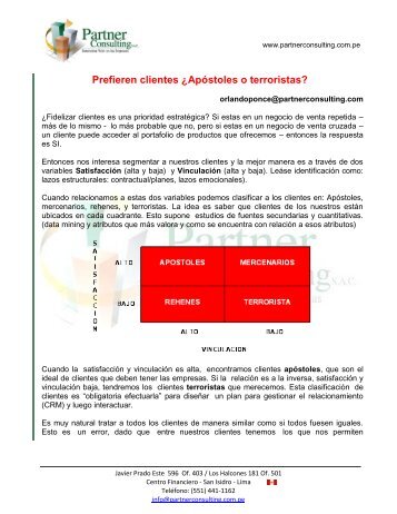 Prefieren clientes ¿Apóstoles o terroristas? - PartnerConsulting