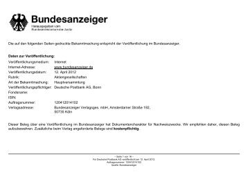 Die auf den folgenden Seiten gedruckte ... - Postbank