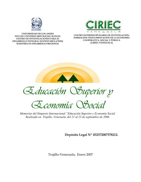 Educación Superior y Economía Social - CIRIEC - Venezuela ...