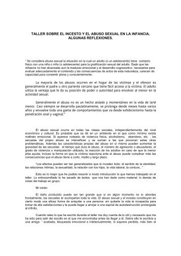 taller sobre el incesto y el abuso sexual en la infancia, algunas ...