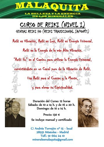 CURSO DE REIKI (NIVEL I) - Minerales Malaquita