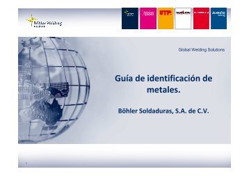 GUIA DE IDENTIFICACION DE METALES - Böhler Soldaduras